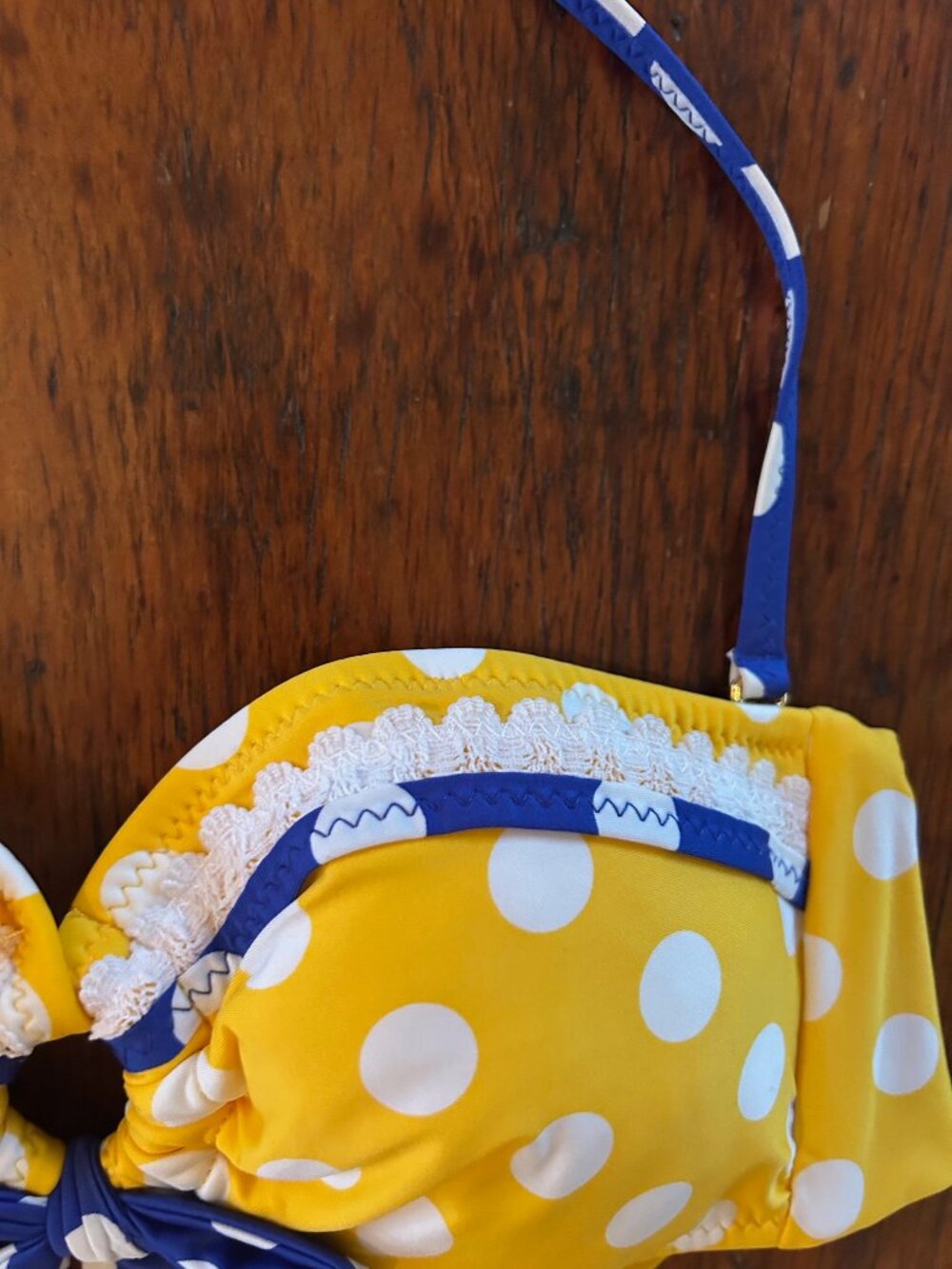 Vintage Betsey Johnson Yellow Polka Dot Bikini - Picture 4 of 8